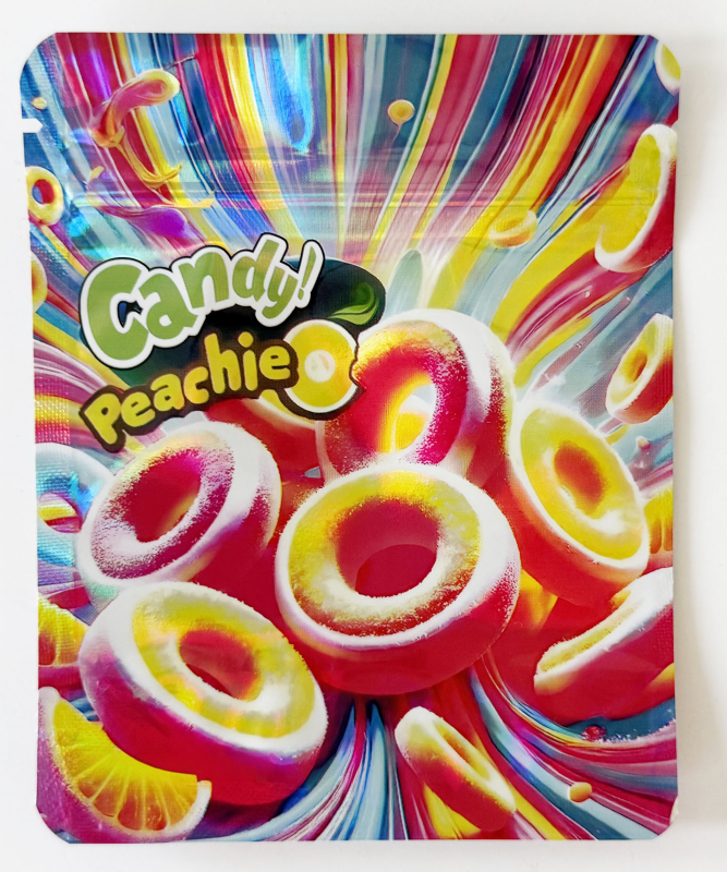 200pcs mylar bag 3.5g holographic aluminum foil resealable zipper pouch smell proof food packaging storage custom print design