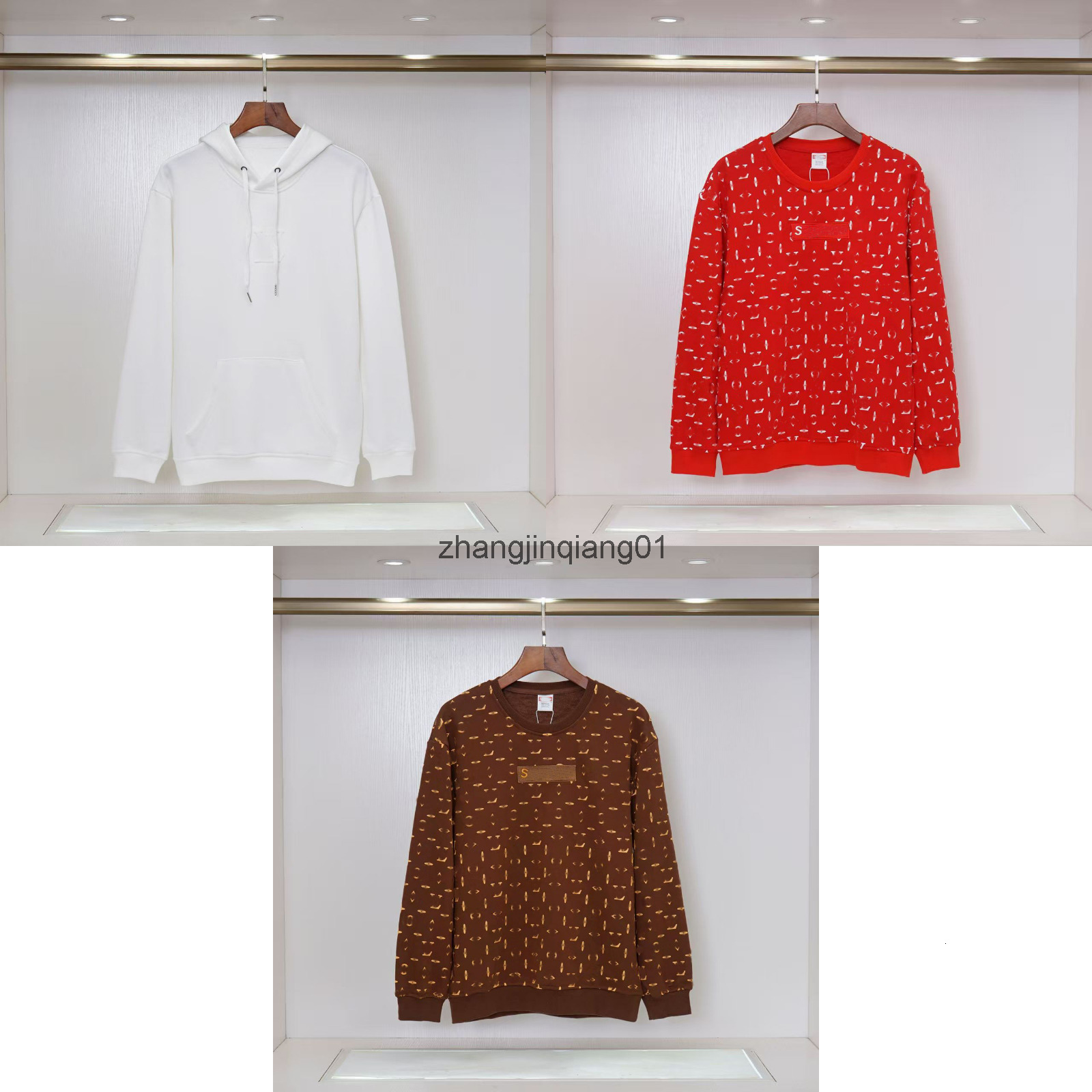 Designer Lvs Hoodie Jackets Spring Winter Cotton Vintage Luxury Fashion Brand Oversized Flower Hoodies Womens Mens Brown Red Sweatpants Sweater