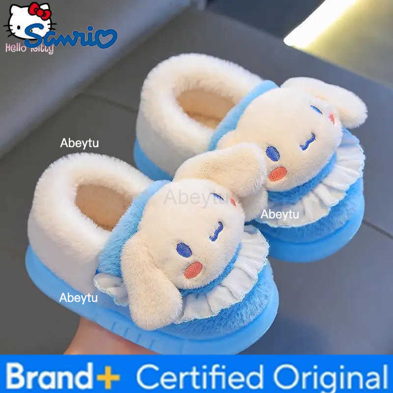 Sanrio Hello Kitty Childrens Kuromi Warm Slippers Autumn/winter Kawaii Cartoon Anime Melody Parent Child Cinnamoroll Home Shoes H251230