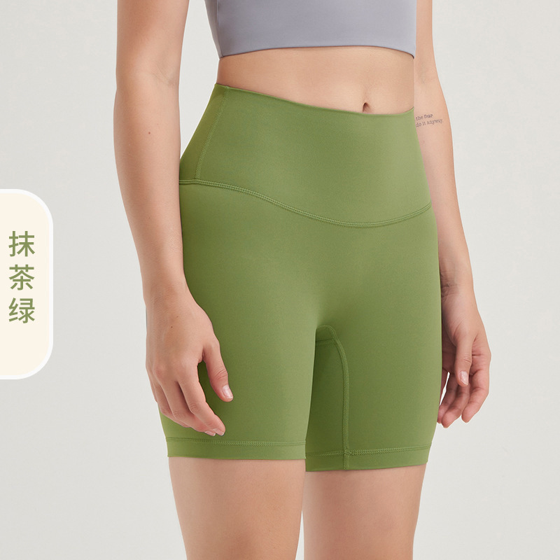 New Naked-Feel Double-Sided Brushed 3" Yoga Shorts for Women, High-Waisted Butt-Lifting Peach Workout Shorts, Tummy Control Athletic Shorts for G