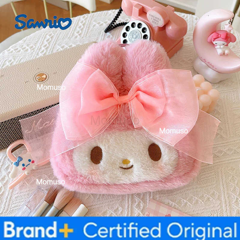 Sanrio My Melody Cosmetic Bag Lovely Plush Bag Handbag Large Capacity Coin Purse Cosmetic Storage Bag Messenger Bag Gifts Girl H251230