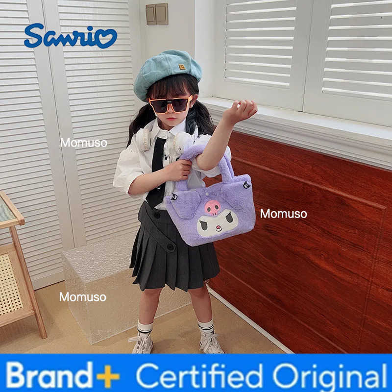 Sanrio Plush Bag Melody Kuromi Cartoon Animal Kawaii Large Capacity Handbag Cute Cinnamon Storage Handbag Womens Birthday Gifts H2512301