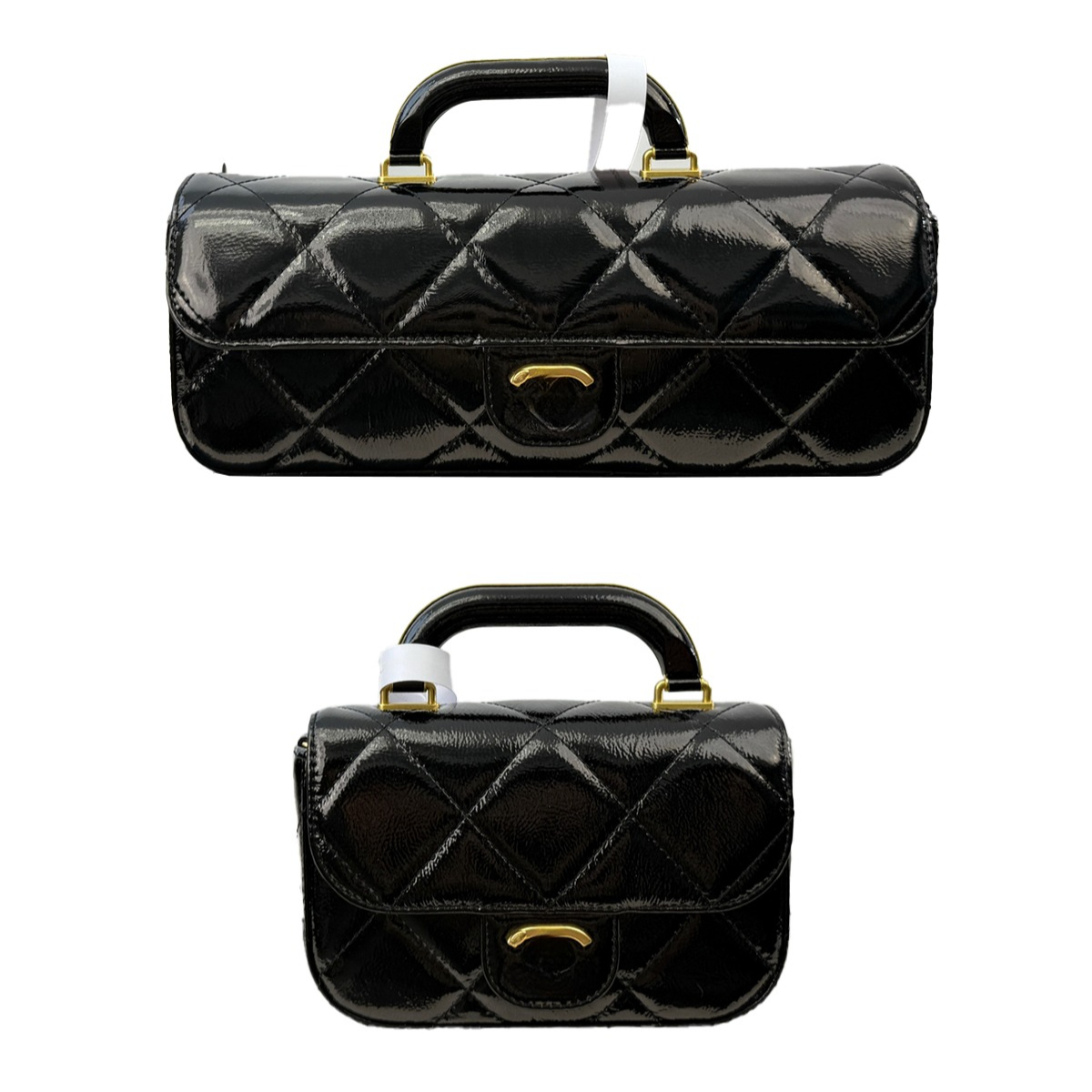 Oil Wax Leather Handle Baguette Bag Classic Check Pattern Designer Womens Formal Evening Bag Gold Hardware Lock Strap Bag Mobile Phone Card Bag Crossbody Bags 30/19cm