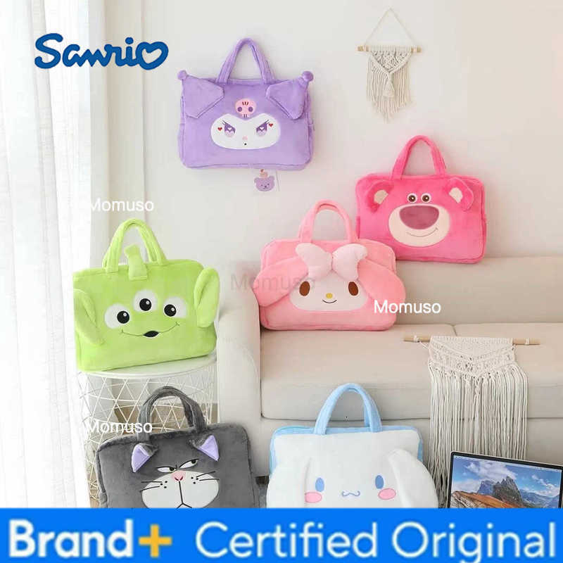 Sanrio Cute Laptop Bag Kuromi My Melody Cinnamoroll Kawaii Japanese Style Tablet Bag Cartoon Plush Handbag Luggage Bag Girl H251230