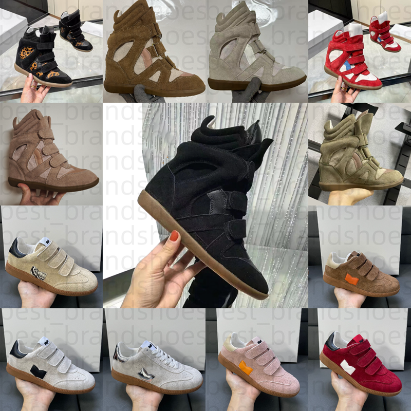 size 35-45 deisgner Brand Hot Sale-Black Genuine Leather winter boots Bekett Leather-Trimmed Suede Wedge Sneakers Fashion Show New Shoes