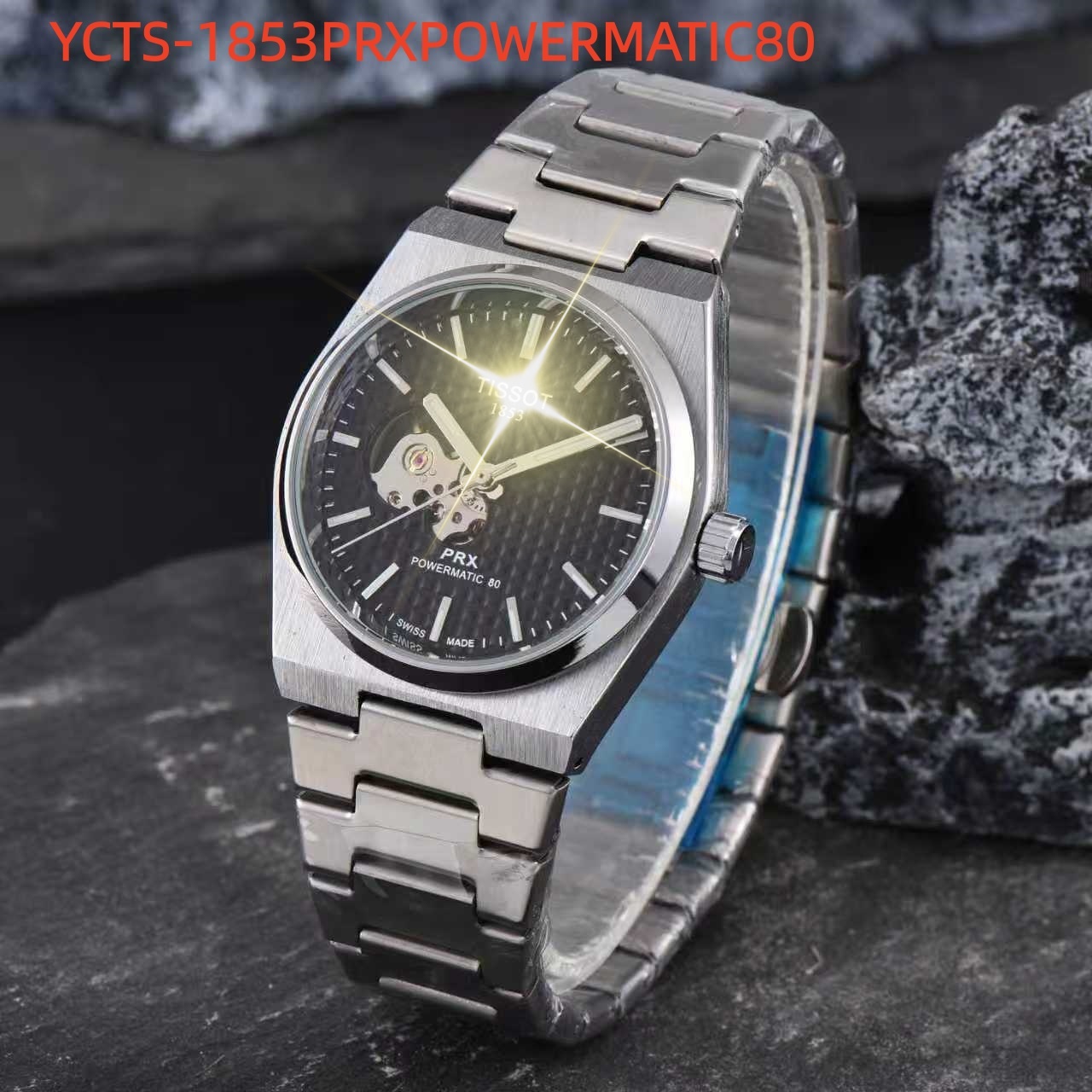 Brand New Men 1853Tissity Series wristwatches Men's Automatic Mechanical watches women Luxury Watch Brown Dial Rose Gold Stainless Strap PRX 20261