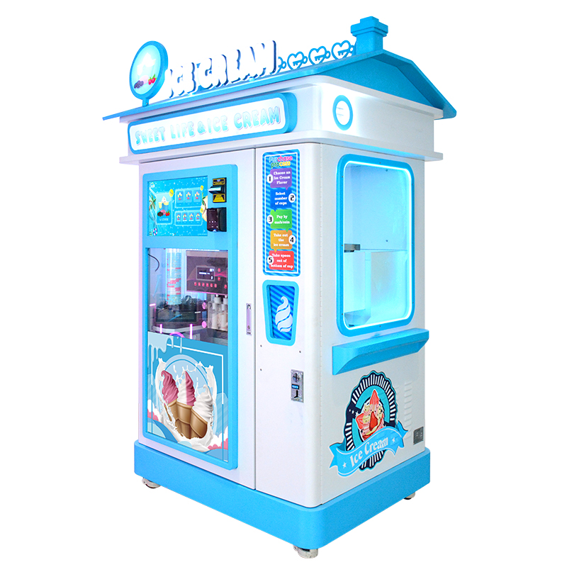 Factory Direct Outdoor Ice Cream Vending Machine | Self-service Soft Serve Robot for Beaches