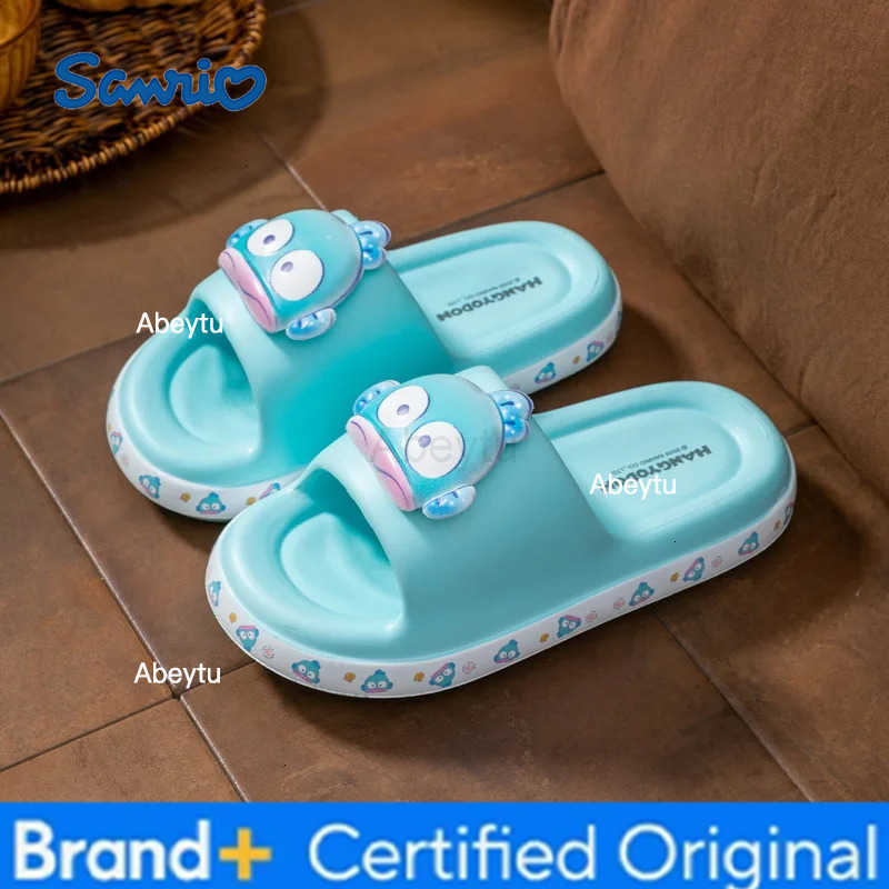 Sanrio Kawaii Hangyodon Kuromi My Melody Kitty Anime Soft Summer Slippers Girl Boy Cartoon Thick Sole Indoor Shower Sandals Beach Shoes H251230