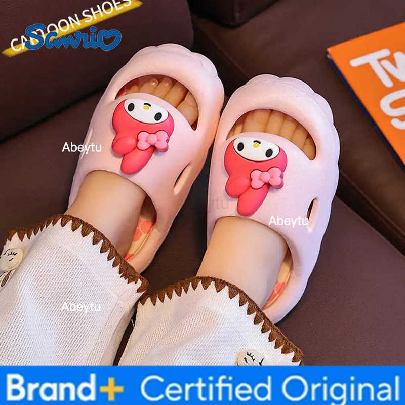 Sanrio Kawaii Kuromi Girls Kids Cute Slippers My Melody Anime Sanrioed Cinnamoroll Home Sandal Summer Cute Cartoon Babys Non-Slip Shoes H251230