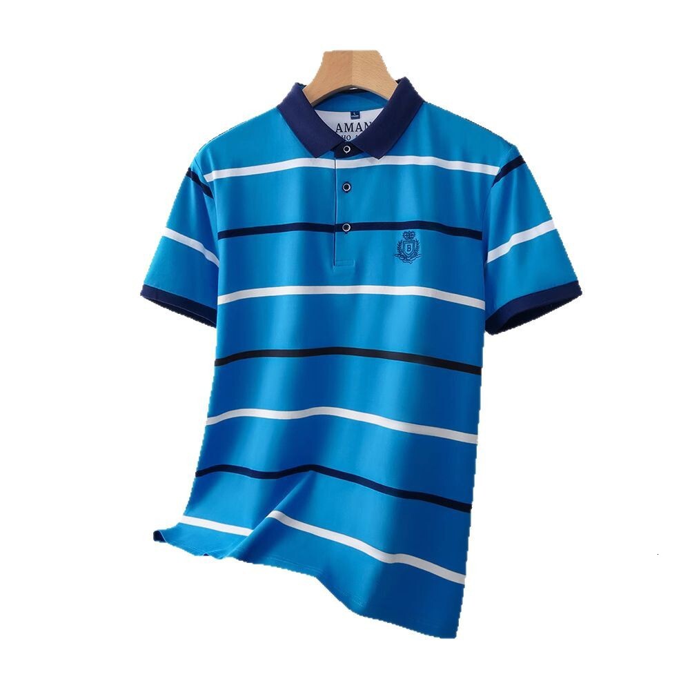 Brand New Designer T-shirt Outdoor Classic Striped Short Sleeved Summer New Item Lapel Short T Shirt Basic Business Polo Shirt Apparel Fashion Tops