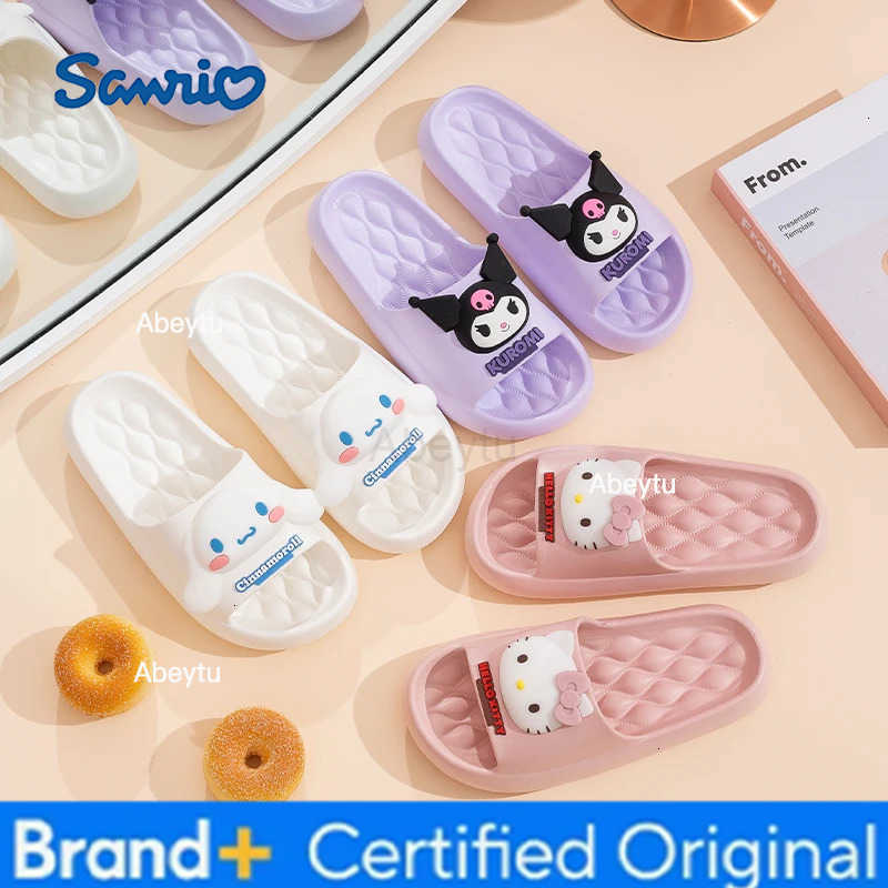 Sanrio Kuromi Cute Summer Kids Sandals Soft Slippers Indoor Outdoor Quick-Drying Cartoon Anime Sole Anti-Slip Girls Boys Gift H2512301