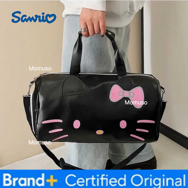 Sanrio Kawaii Hello Kitty Fashion Shoulder Bag Anime Cute Girl Large Capacity Cartoon KT Bow Outdoors Travel Bag Festival Gift New H251230