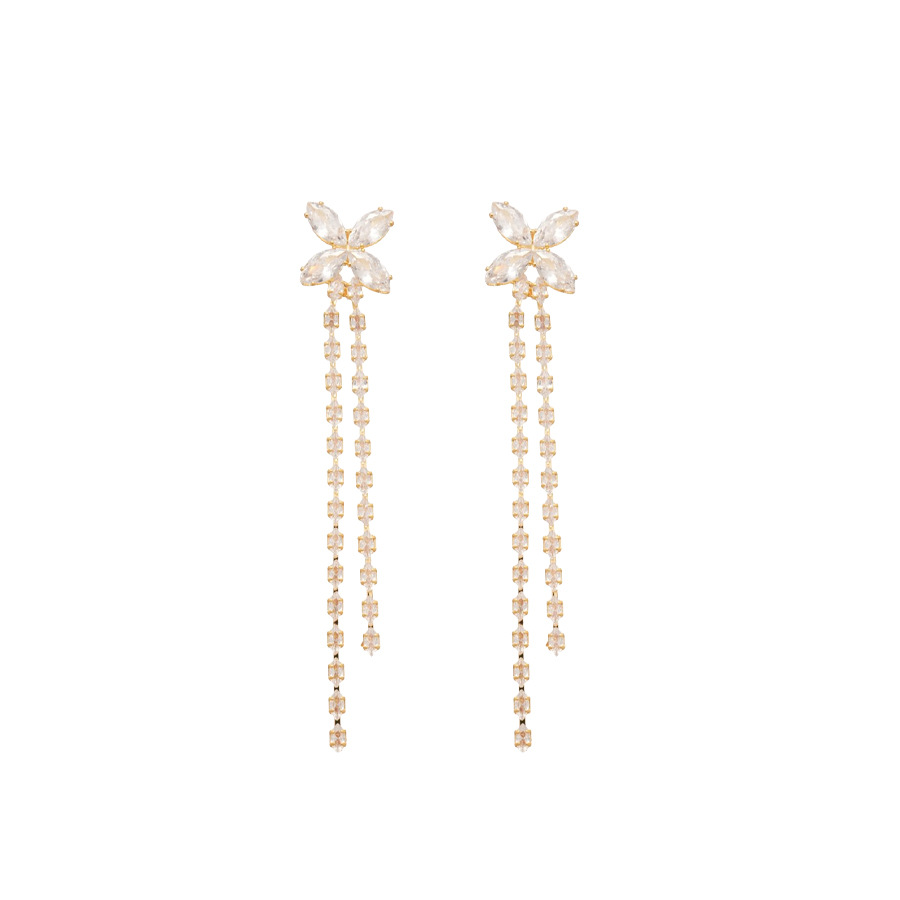 Silver Needle New Super Shiny Heavy Zircon Long Tassel Elegant Light Luxury Fashion Versatile Drop Earrings - view 8