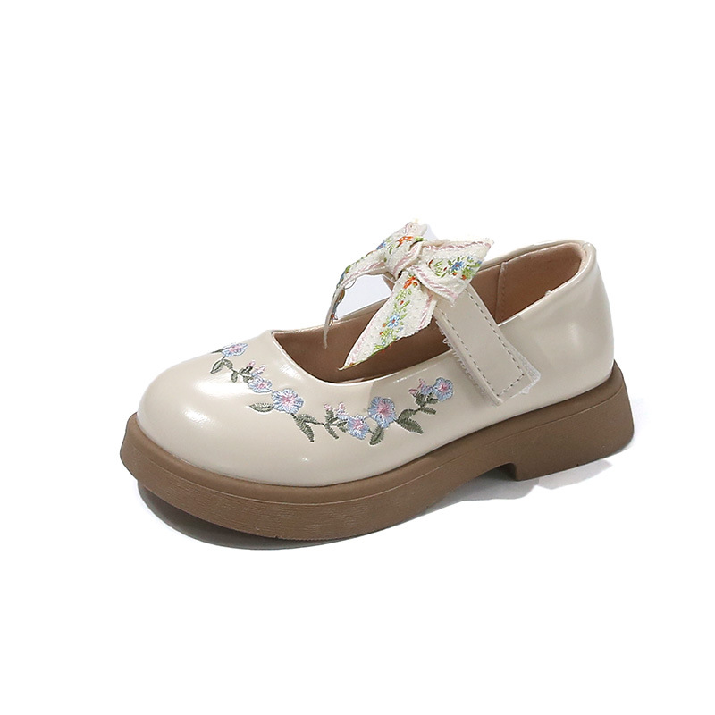 Girl Leather Shoes Princess Kid Student School Casual Black Versatile Shoes Hook Loop Children Glossy Mary Jane Autumn Hot