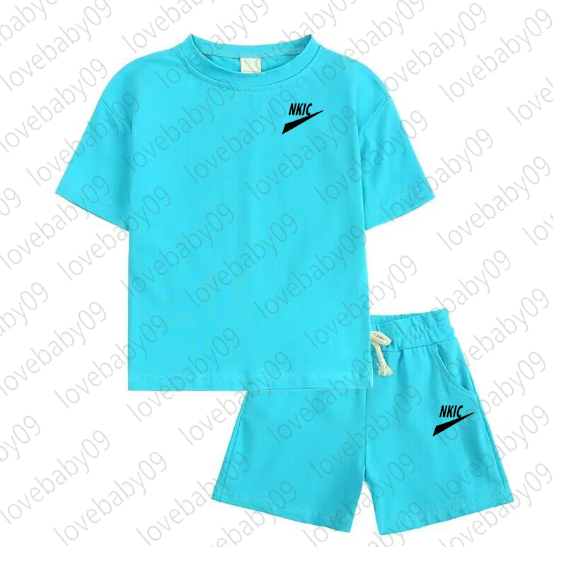 Kids Summer 2pcs Breathable Casual Brand Tracksuit Short Sleeved T-shirts Pants Suits 2-15 Years Boys Girls Outfits Sets Children Gift Clothes