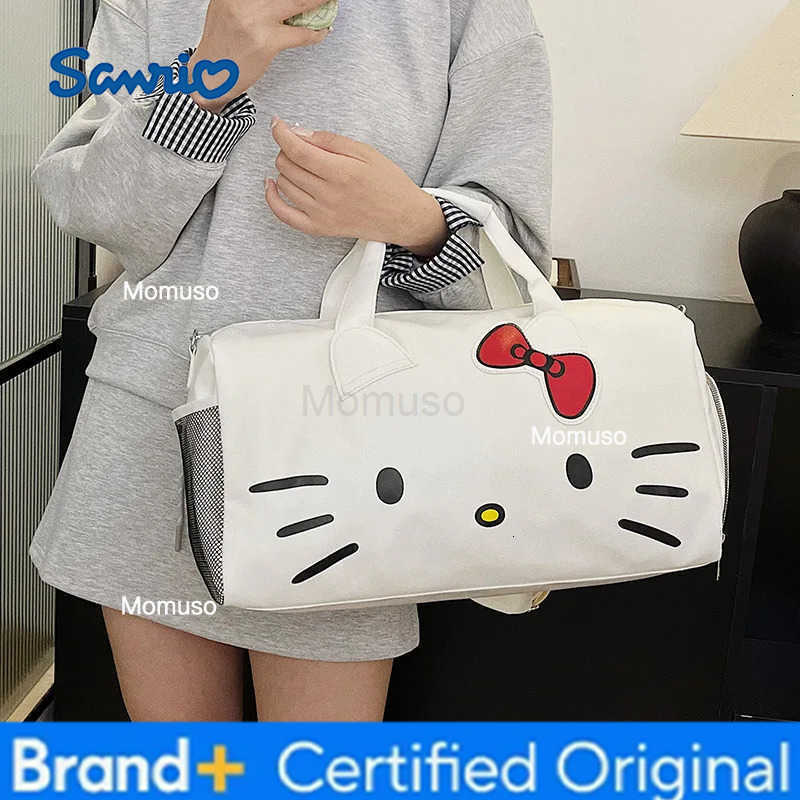 Sanrio hello kitty cartoon cute messenger shoulder bag bow girl boy handbag gym bag travel Cross-body bag H251230