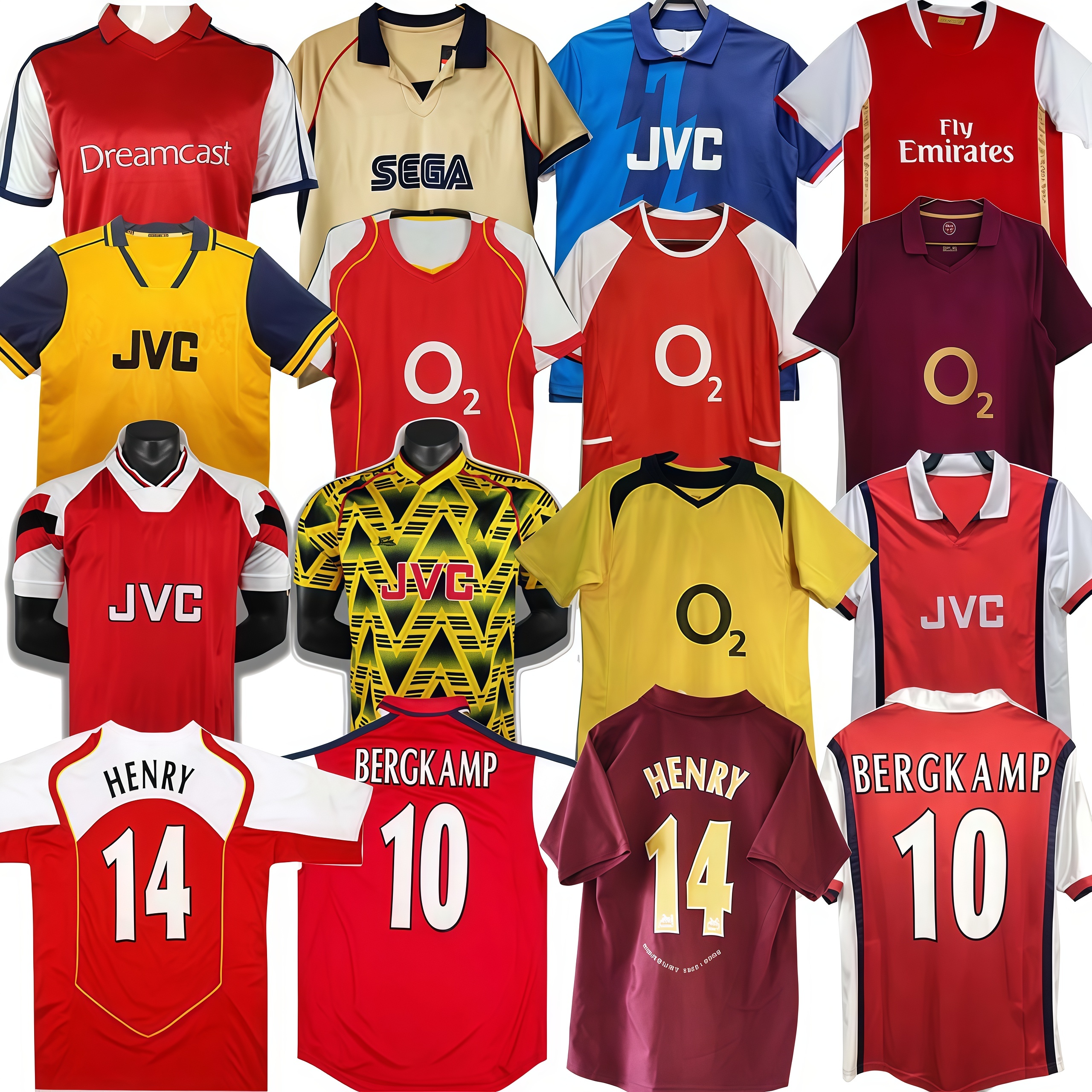 Gunners HENRY Retro ArsenalFC Soccer Jerseys HIGHBURY PIRES REYES BERGKAMP ADAMS Persie Vintage Classic 00 02 01 05 06 07 08 11 12 03 04 11 12 Long Sleeve football shirt