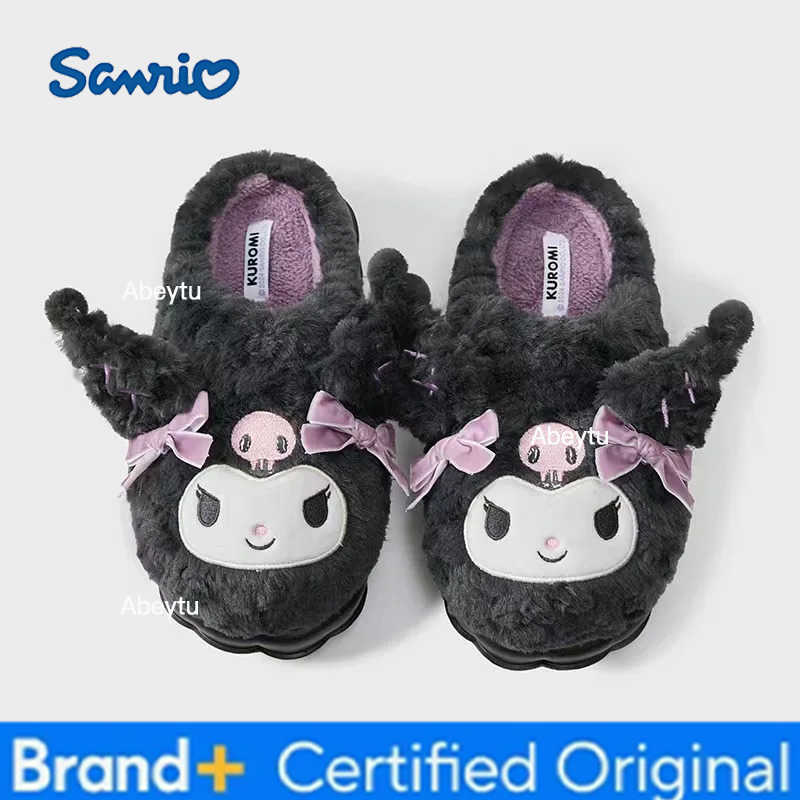Sanrio Plush Slippers Hello Kittys Kawaii Cute Student Autumn Winter Bedroom Soft Padded Plush Bedroom Aldult Shoes Girls Xmas H251230