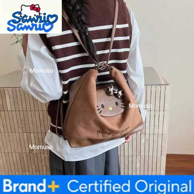 Sanrio Retro Fashion Cartoon Hello Kitty Shoulder Bag for Women Large Capacity Casual Versatile Handheld Crossbody Bag H251230