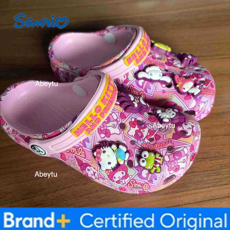 Sanrio Hellokitty Kuromi Pochacco Melody New Summer Girls Cartoon Children Slippers Non-slip Soft-soled Wrap Toe Sandals Gifts H251230