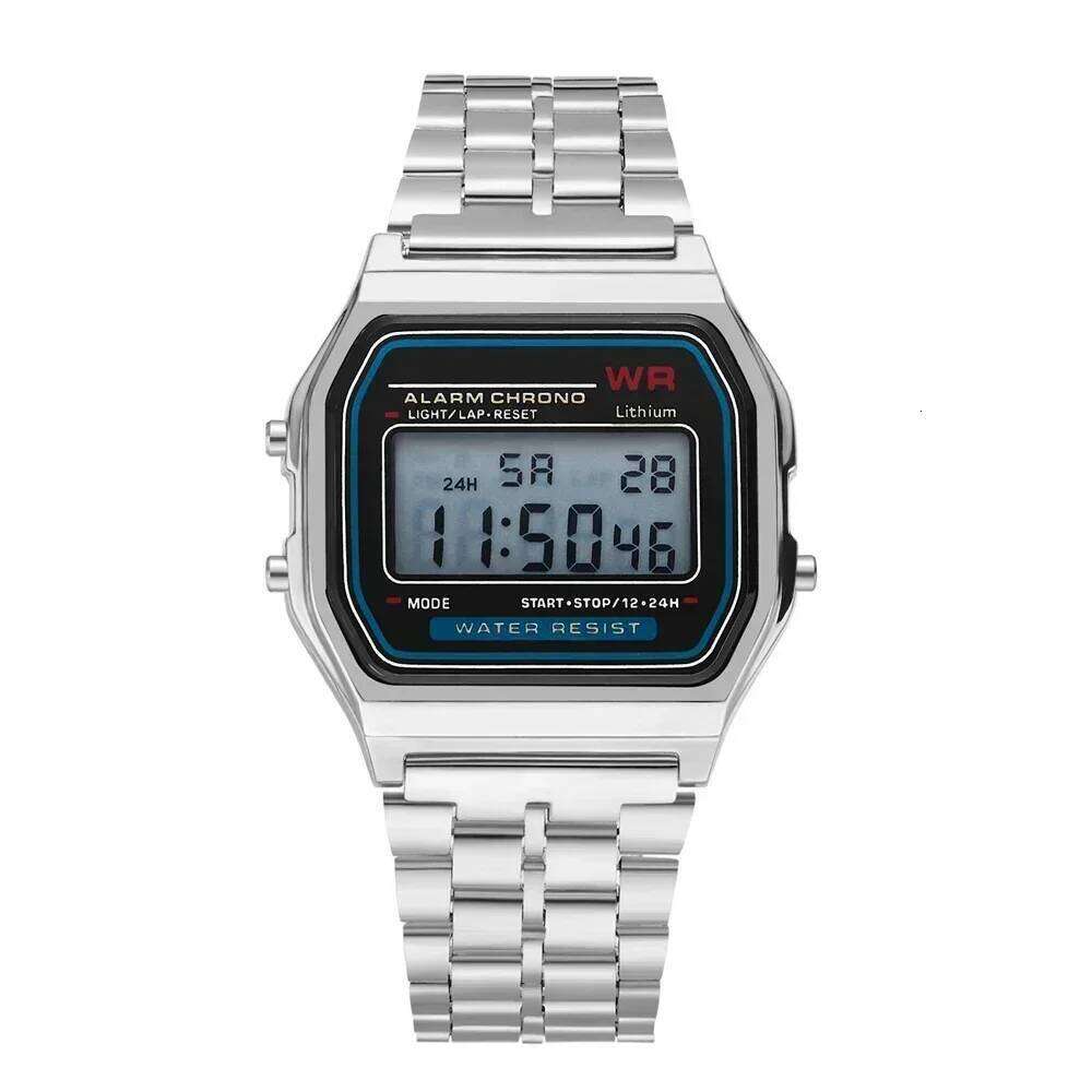 Retro Square Electronic Watches Digital Display Women Men Watch Rose Gold Silver Luxury Ladies Wristwatches Relojes Para Mujer 25M1230