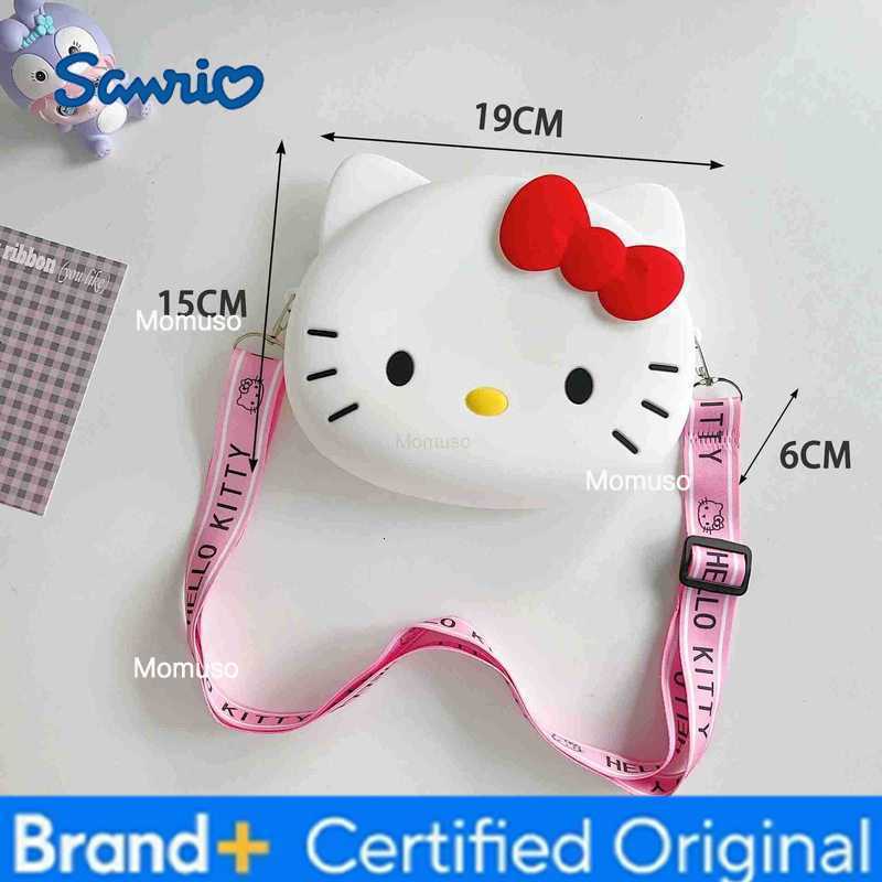 Sanrio Anime Hello Kitty Kawaii Girl Storage Bag Silicone Coin Purse Cartoon Crossbody Shoulder Bag Child Birthday Gifts H251230