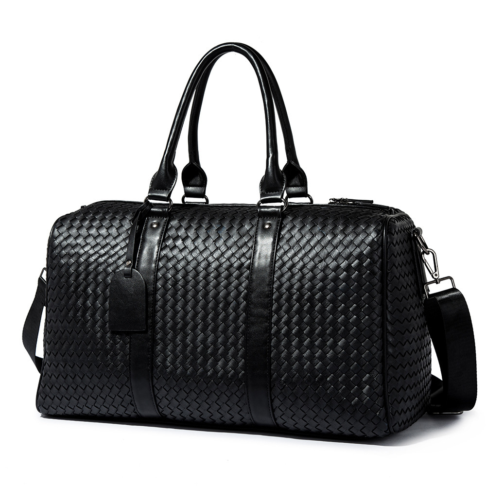 2025 new Hand-woven Korean-style large-capacity travel bag casual short-distance handbag trendy gym bag single-shoulder crossbody bag big bag