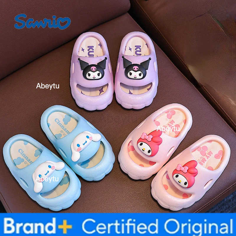 Sanrio Cute Cartoon Home Slippers for Girls - Summer Indoor/Outdoor Anti-Slip Flip Flops Cinnamoroll Kuromi my Melody Slippers H251230