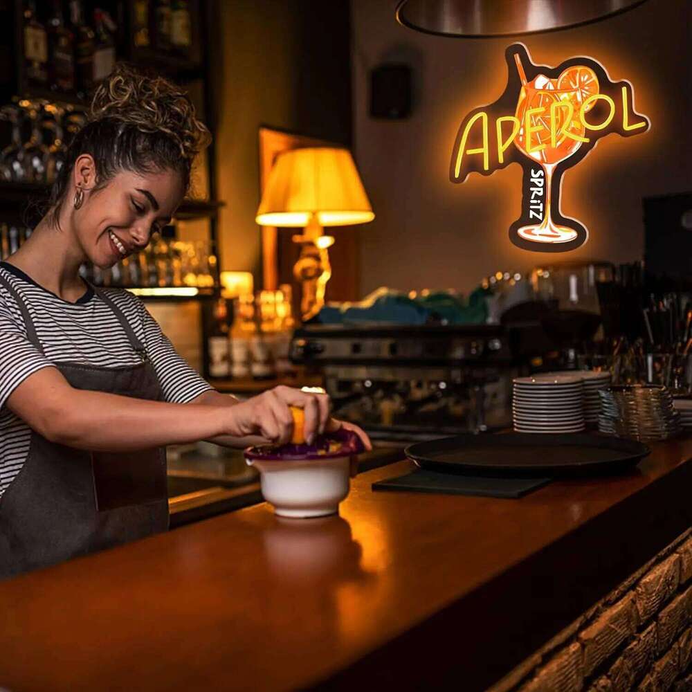 Aperol Sign LED Cocktail Neon Light for Home Bar Man Cave Kitchen Party Decor Spritz Lover Gift USB Powered Dimmable 25L1230