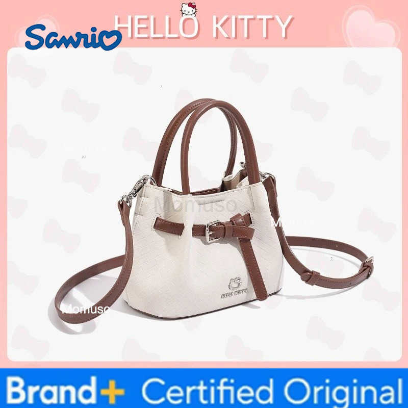 Sanrio Kawaii Hello Kitty Bag Anime Girl Fashion Versatile Bucket Bag Cortex Waterproof Single Shoulder Crossbody Bag Festival Gift New H251230