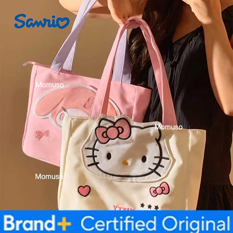 Sanrio hello kitty canvas shoulder bag my melody travel bag hot pink large capacity womens handbag commuting storage H251230