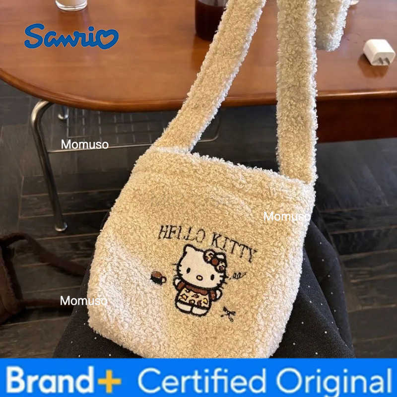 Sanrio Kawaii Hello Kitty Cartoon Embroidered Crossbody Bag Women Anime Girls Heart Cute Large Capacity Handbag Girls Gift H251230