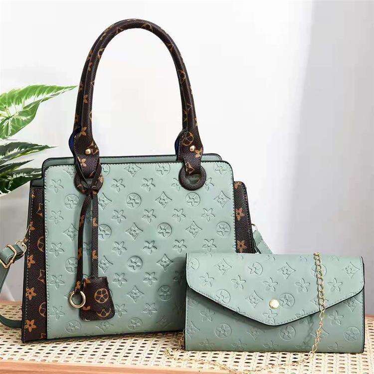 Cross-Border Foreign Trade Women's 2022 Embossed Color-Block Pattern Mother-Daughter Single Shoulder Crossbody Handbag Color-Matched Mom Bag Drop