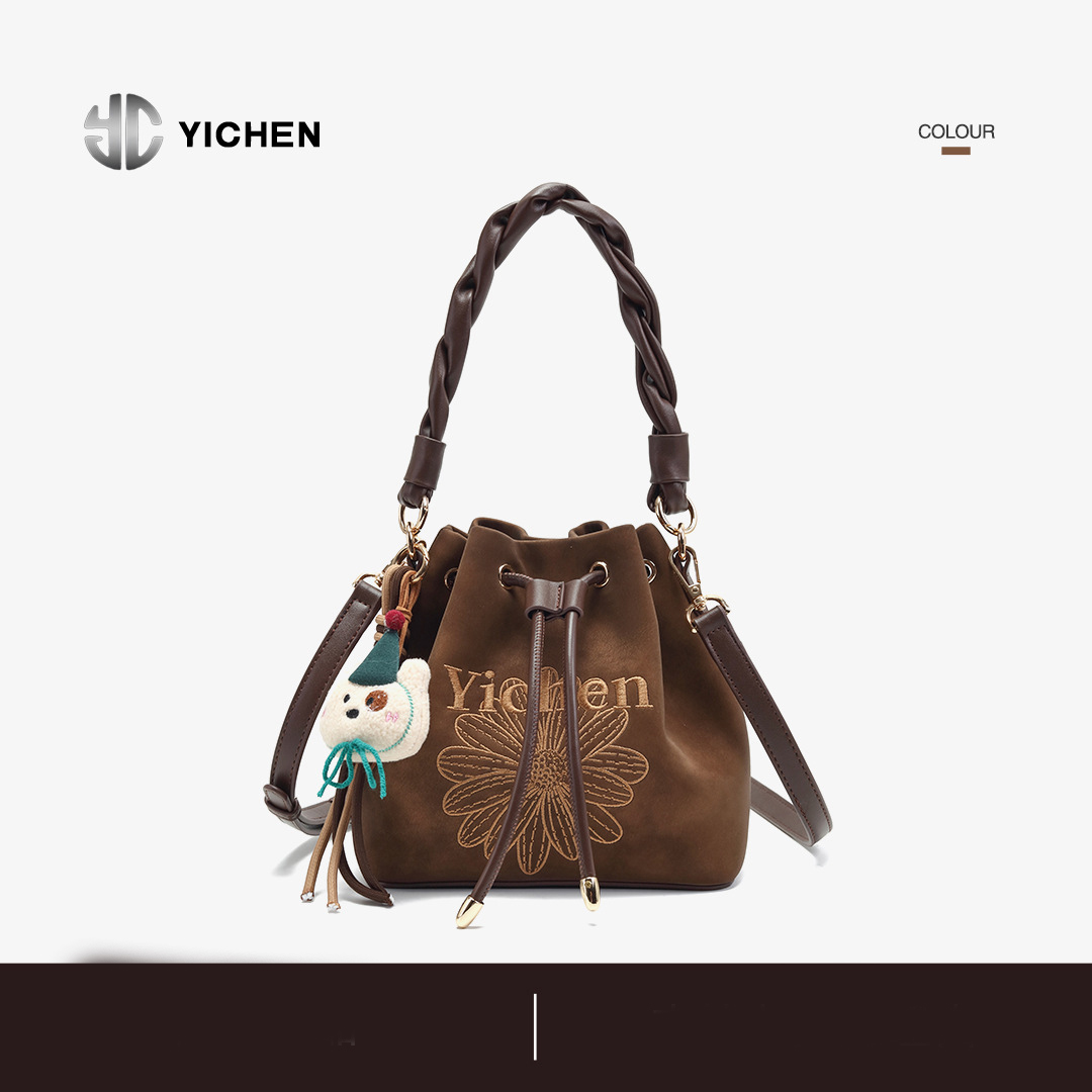 YICHEN autumn and winter new classic embroidered printed handbag light luxury versatile single shoulder womens bag