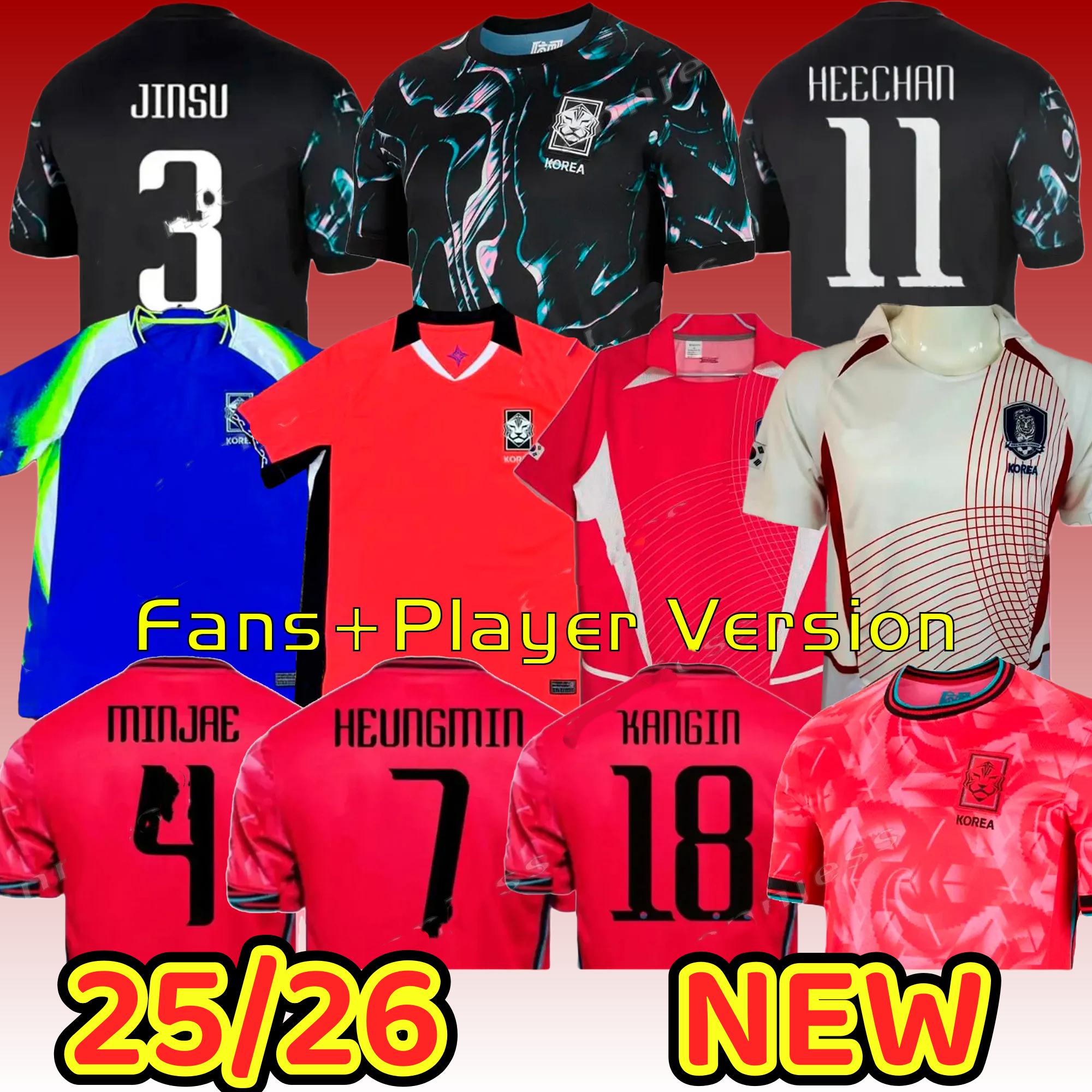 2025 2026 South Korea soccer jersey 24 25 MINJAE INBUM Home Red SON KIM HWANG JEONG SUNG LEE KWON National team shirt Football uniform asian cup fans player HEUNGMIN
