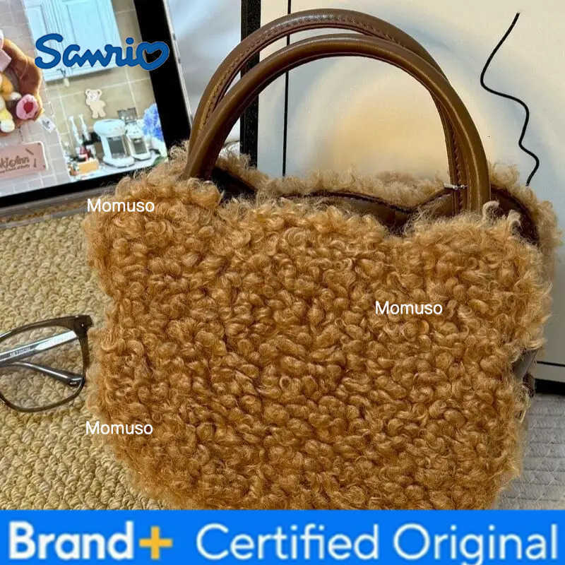 Sanrio Kawaii Hello Kitty Storage Bag Leopard Print Plush New Cute Mini Shoulder Bag Hot Cartoon Large Capacity Portable Handbag H2512301