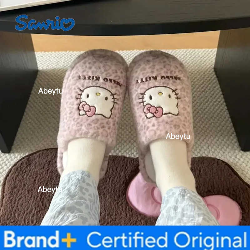 Sanrio Anime Hello Kitty Character Series Indoor Anti-Skid Slippers Warm In Autumn And Winter House Shoes Practical Periphery Fun Gifts H251230