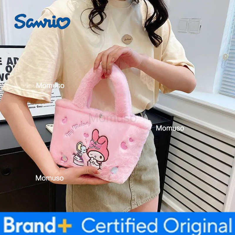 Sanrio Kawaii Plush Bag Kuromi Backpack Anime Melody Cinnamoroll Plushie Handbags Pochacco Cartoon Stuffed Bag for Girls Gifts H251230