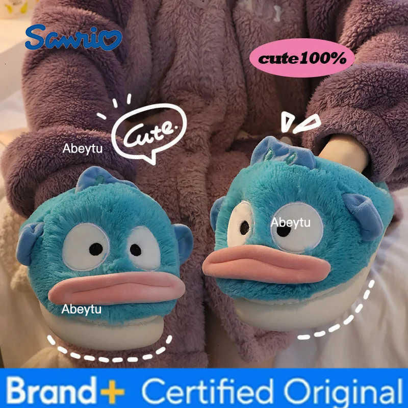 Sanrio Cartoon Hangyodon Plush Slippers Women Cute Home Anti Slip Cartoon Cute Winter Girls Soft Keep Warm Home Indoor Cotton Shoes H251230