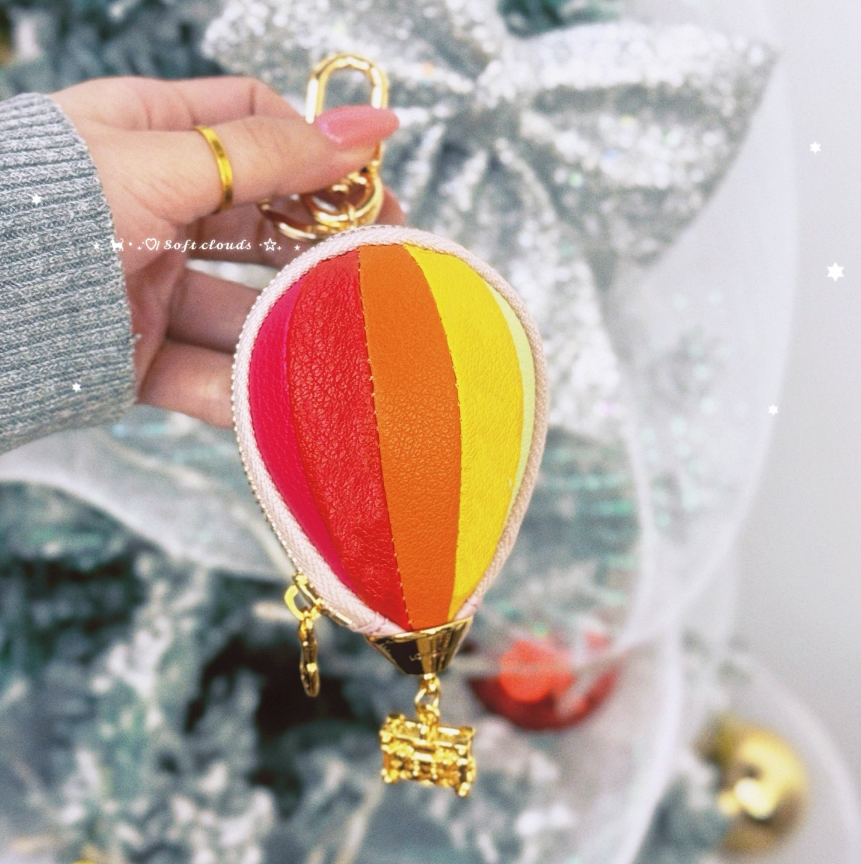 Luxury Colorful Hot Air Balloon Keychain Womens 3D Simple Mens Fashion Key Chain Luxury Designer Keyring For Women Designers Bag Charm Purse Accessories Key Rings