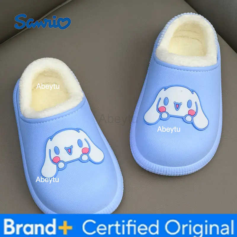 Sanrio kuromi cartoon slippers cute Cinnamoroll My melody girls home waterproof soft comfortable autumn and winter warm cotton shoes H251230
