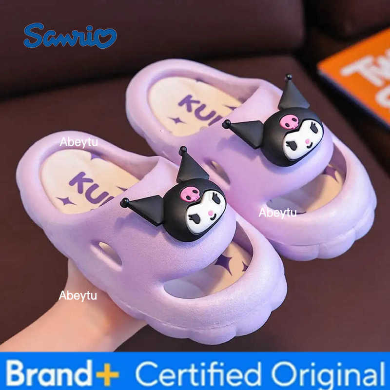 Sanrio Kawaii Kuromi Girls Kids Cute Slippers My Melody Anime Sanrioed Cinnamoroll Home Sandal Summer Cute Cartoon Babys Non-Slip Shoes H251230