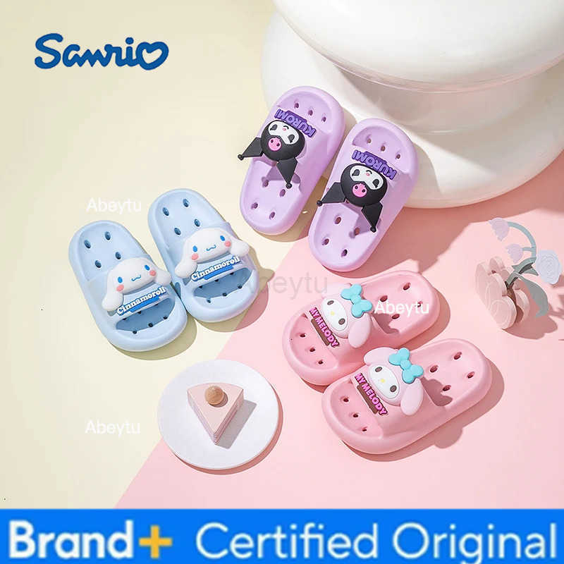 Sanrio Kuromi Cute Summer Kids Sandals Soft Slippers Indoor Outdoor Quick-Drying Cartoon Anime Sole Anti-Slip Girls Boys Gift H251230111