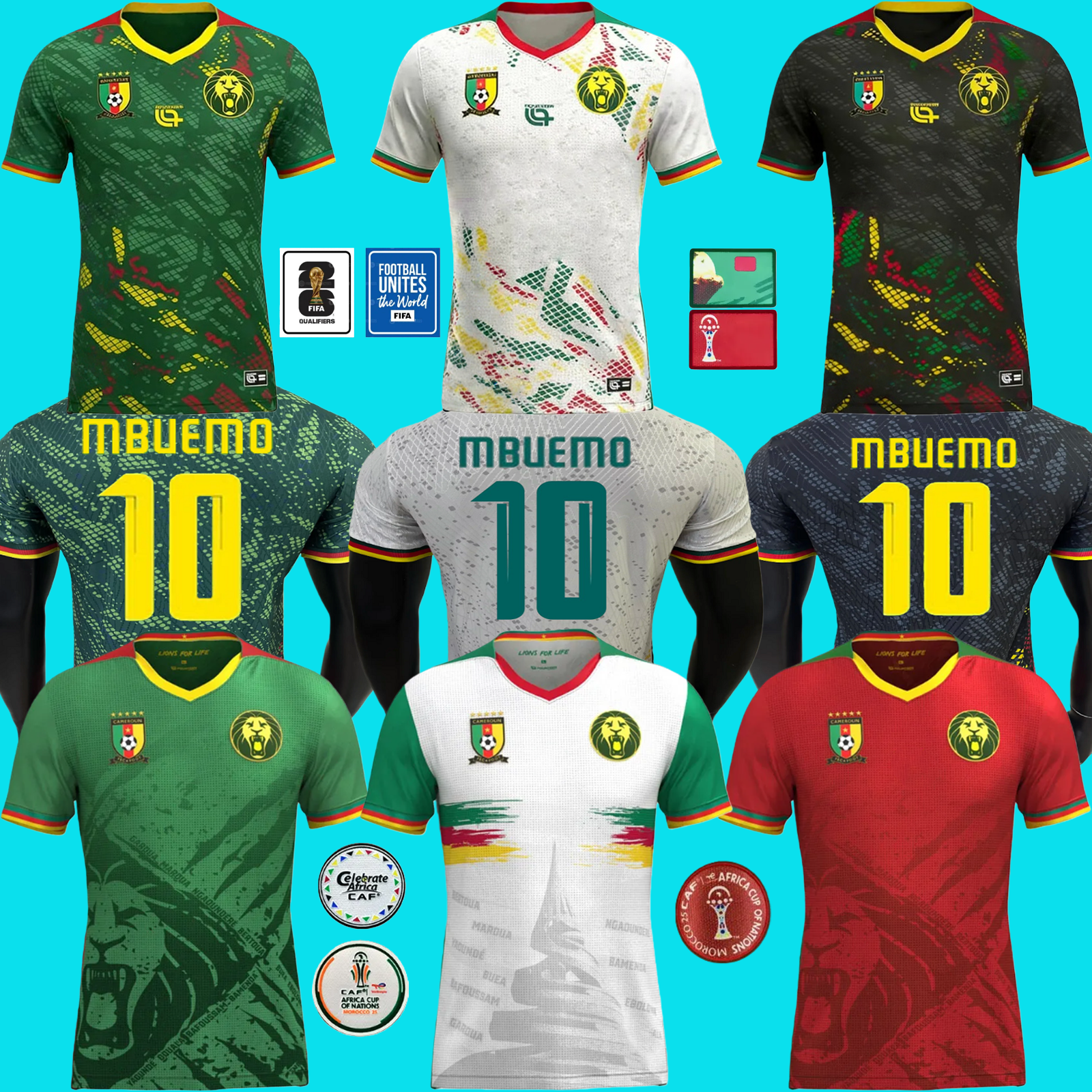2026 Cameroon AFCON football jersey 25 26 Africa Cup Cameroon NKOULOU ANGUISSA NKOUDOU ABOUBAKAR Football Jersey Fan player jersey