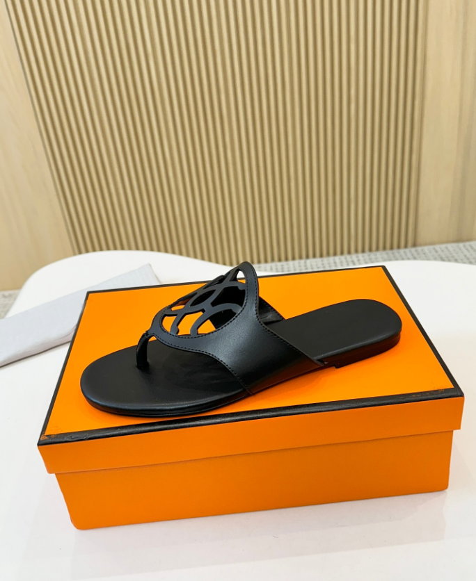 Luxury Summer Mage sandal Woman Leather Flip Flop Slipper Beach Slide Mules Brand Designer Sandals Slippers nice quality With box 35-43
