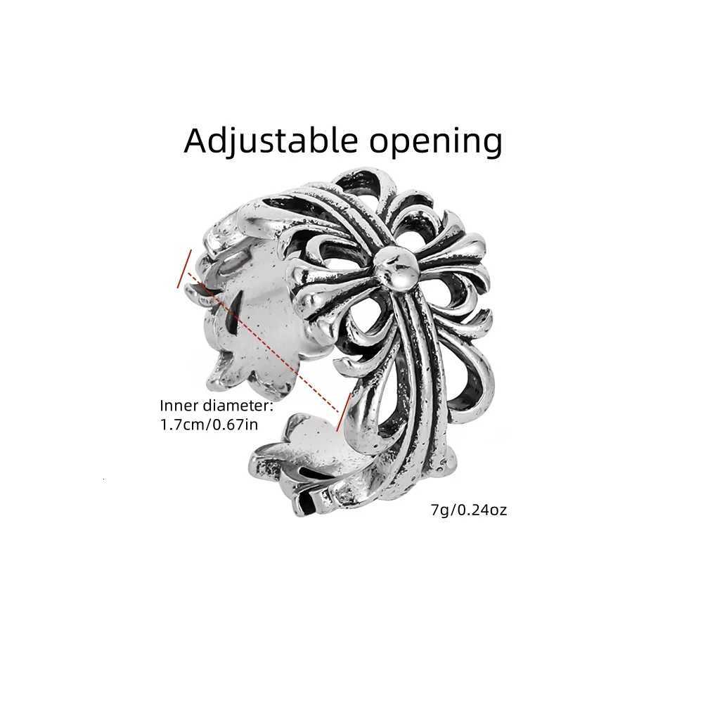 New retro opening ring cross men and women fashion personality net red couple index finger ringXJ251230