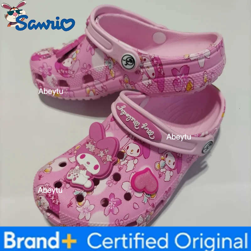 Sanrio Childrens Hole Shoes Cute Cartoon My Melody Printing Slippers Sandals Outdoor Beach Shoes Non-Slip Wear Resistant Fashionable H251230