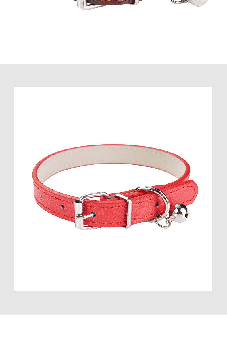 Eco Friendly PU Cat Dog Collar Soft Comfortable Pet Necklace with Bell Japanese Style Cute Fashion Accessory for Pets