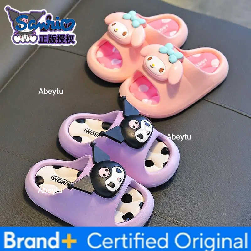 Sanrio Cartoon Anime Childrens Sandals Kuromi Cinnamoroll Hello Kitty New Kawaii Bathroom Shoes Girls Fashion Slippers Comfort H251230