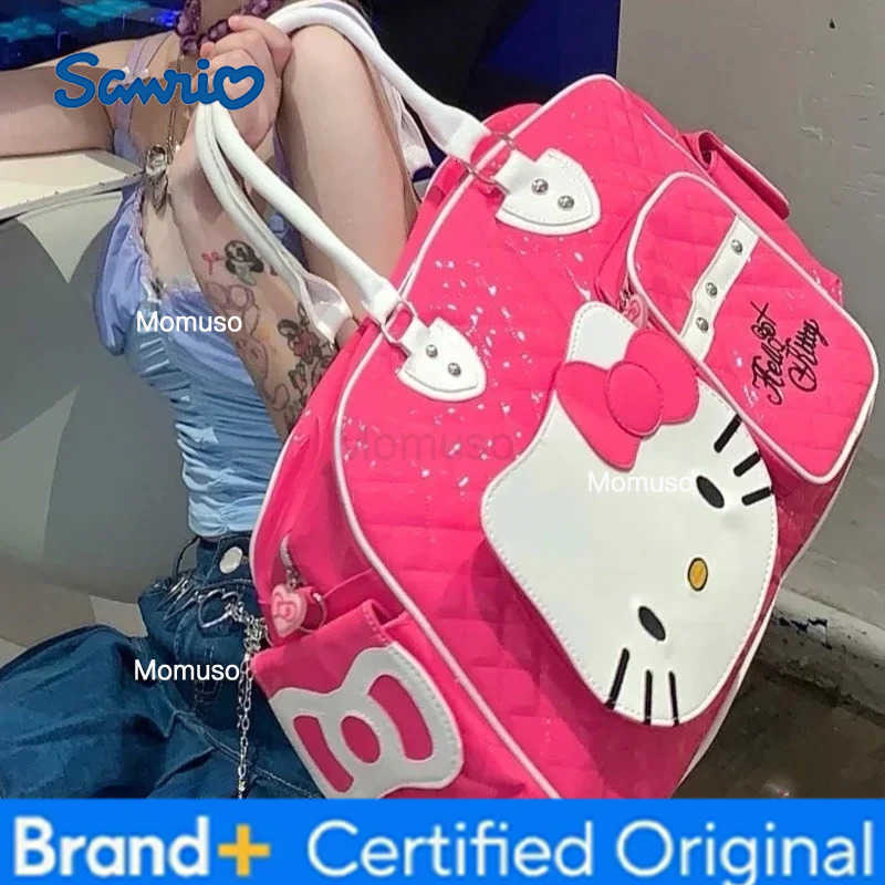 Sanrio Hello Kitty Large Capacity Crossbody Bag Pink Shoulder Bags For Women Sweet Girl PU Leather Handbag H251230